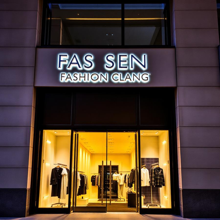 Enseigne lumineuse LED — Boutique Mode — Retail · Tanger — Fabriqué par Lettre 3D Maroc
